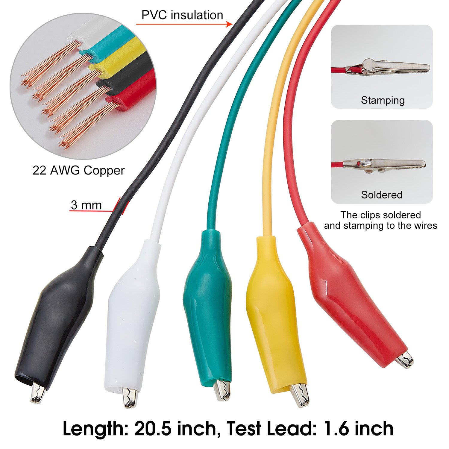 10pcs 50cm 35mm Alligator Clip - Crocodile Clip Set review and price