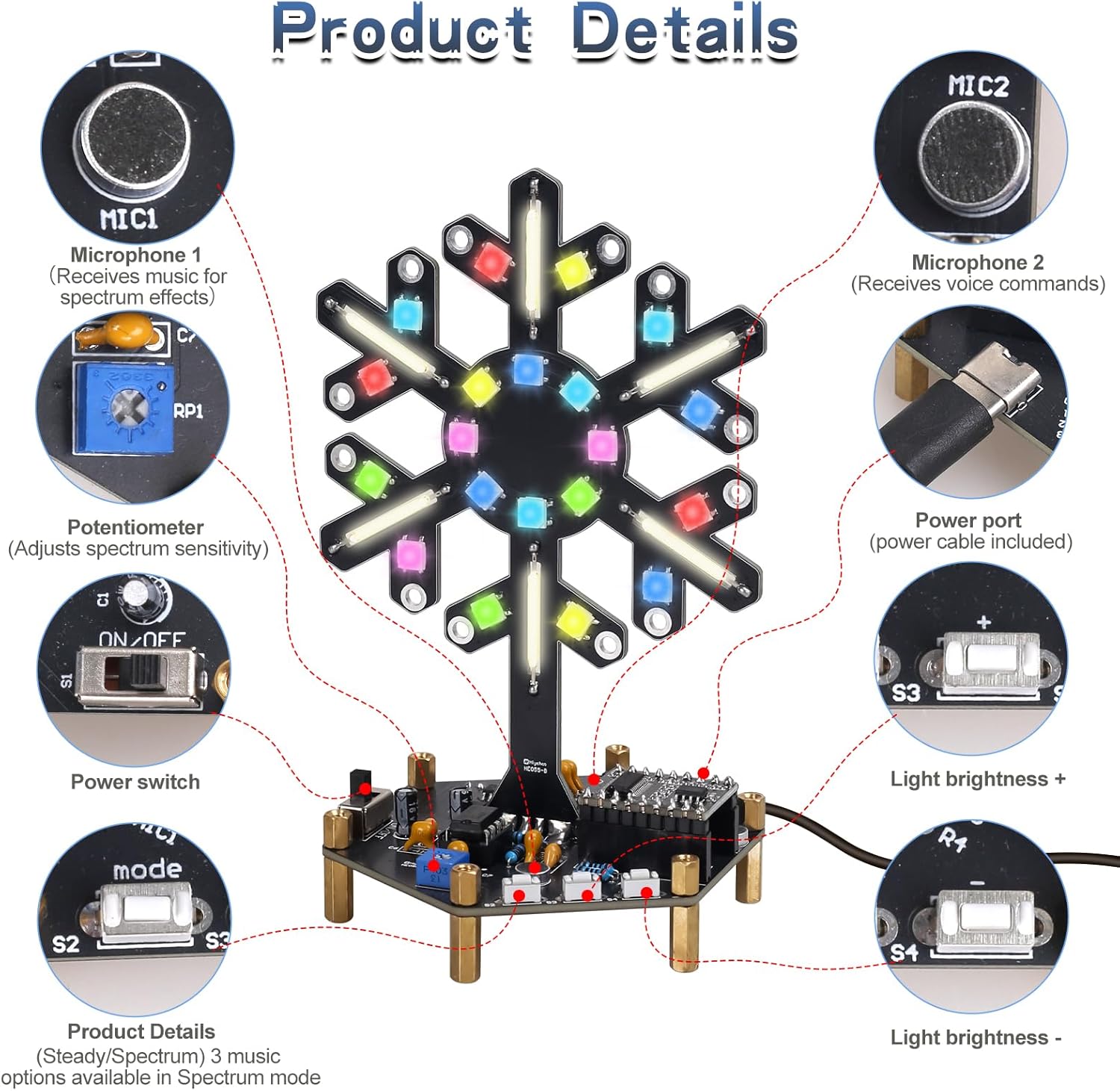 Voice Control Spectrum Light S - Diy Electronics Learning Kit review and price