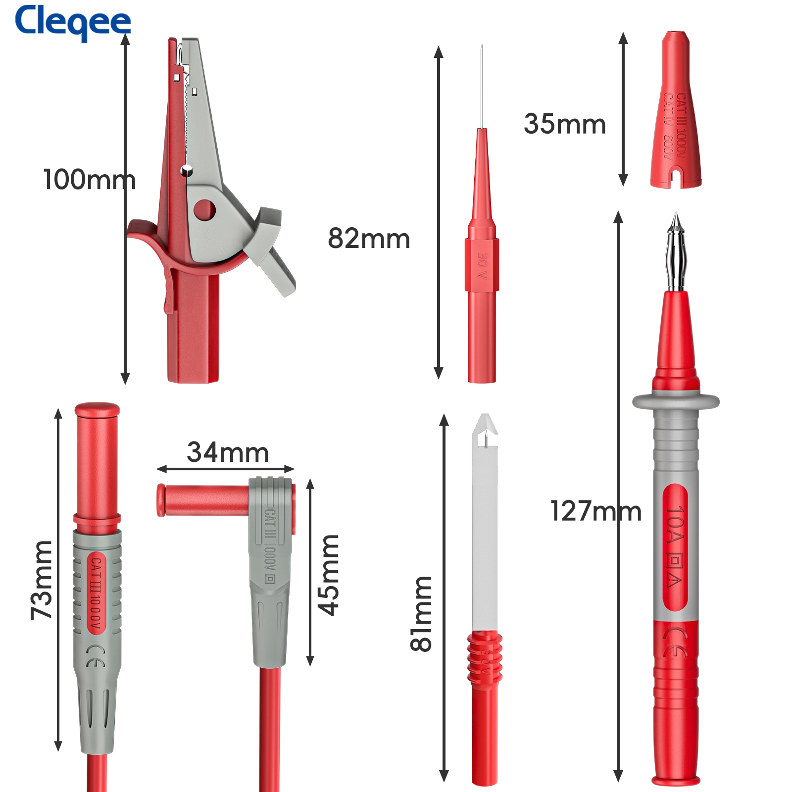 Cleqee CKT004 multimeter test  - Crocodile Clip Set review and price